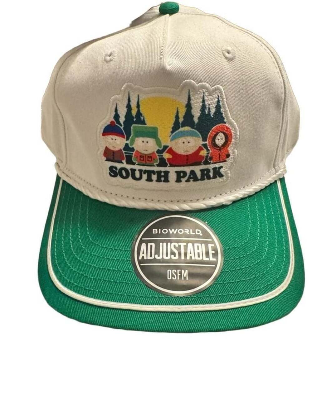 Bioworld South Park Snapback Rope Hat One Size White Green
